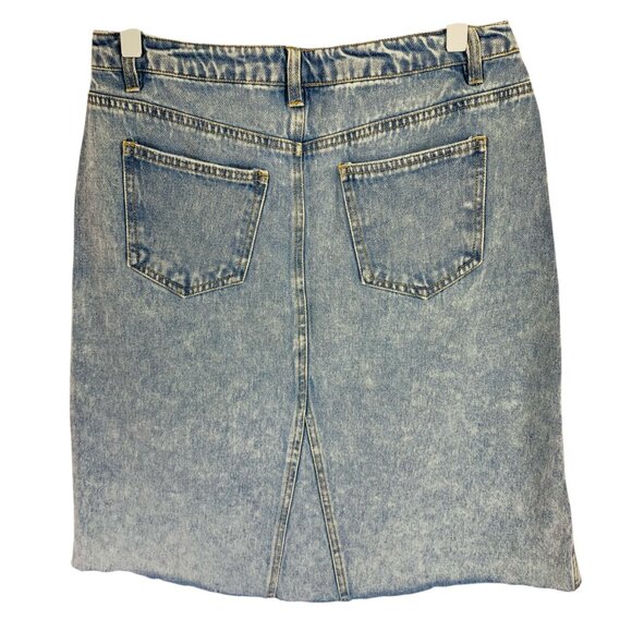 Distressed hem  mini denim skirt A-line light wash size medium Vero moda - Picture 8 of 13